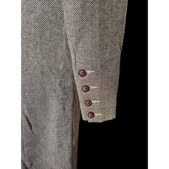 Vintage Brown wool Tweed women's Jacket With Button Accents & Pockets 1970s - Picture 8 of 10